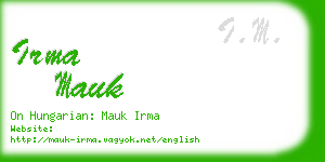 irma mauk business card